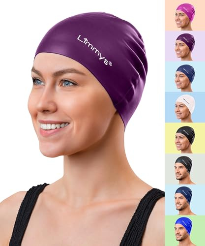 Limmys Badmössa i Silikon för Vuxna – Mjuk Stretchig Halkfri Simmössa för Dam & Herr – Bekväm Passform utan Tryck, Klorresistent, Säker Täckning över Öronen, Hållbar Latexfri Silikon