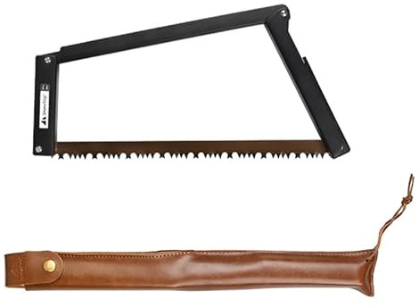 JINGRU Scie à Bois, Scie Pliante avec Pochette de Rangement pour Le Camping, la randonnée, la randonnée