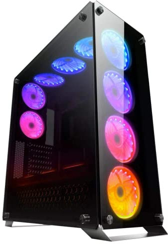 Simpletek Caso Gaming Full Tower Negro Con Cristal Transparente RGB | ATX MICRO-ATX MINI ITX TOWER CABINET
