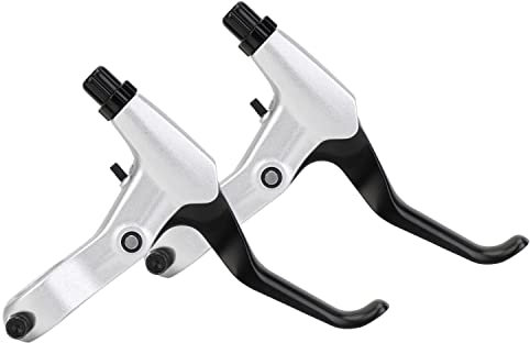 QKURT 2pcs Bike Bicycle Brakes, Bike Handle Brake Lever 2.2cm Diameter for Most Bicycles/MTB/Road Bike, BMX|Aluminum Alloy, Anti-Skid, Grey Bike Brake Handle