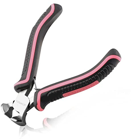 LEONTOOL Mini End Cutting Pliers 4 Inches Flush Cut Pliers for Jewelry Making Nail Puller Tool for Carpenter Mini End Nippers for Zipper Install Stops Repair, Pink Tool for Women