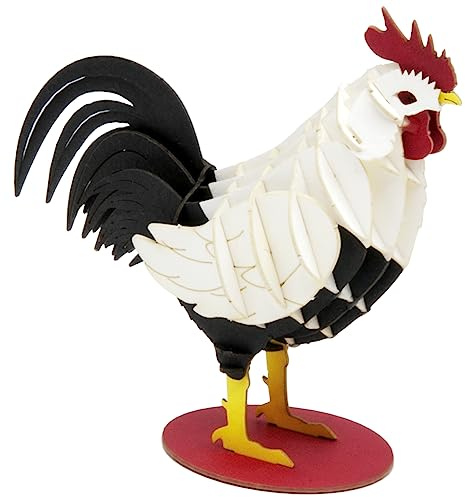 Fridolin 3D Papiermodell - Hahn bunt