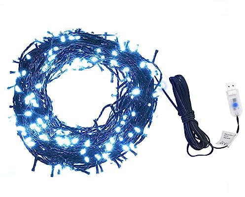 Tidyard Lichterkette Weihnachtsbaum Tannenbaum Weihnachtsdeko Lichternetz Beleuchtung Außen Beleuchtet mit 400 LEDs Indoor und Outdoor 40 m Kaltweiß