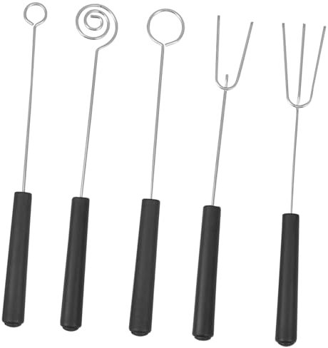 CAXUSD 5pezzi Forchette Inossidabile Per Utensili Per Bbq e Fonduta Pratico Per e Dolci Design Variegato e Resistente