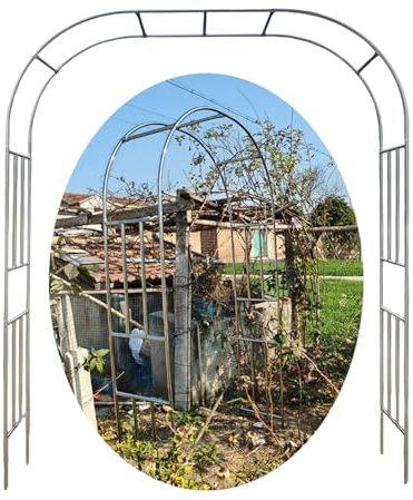 GZDXBF Rosenbogen Aus Edelstahl - Robuste Gartenbogen Rankhilfe - Pergola Spalier Für Kletterpflanzen, Hochzeitsdekoration - 2,7 M Hoch(Size:400 * 270cm)