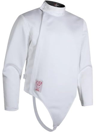 KXJPIZIYB Fechtjacke, Oberteile für Fechtanzüge für Jugendliche und Erwachsene, 450N-Fechtwettkampfkleidung, Florett-/Degen-/Säbelfechtausrüstung(White Left Hand,46#)