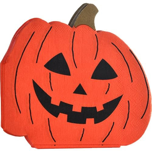 HiyyFloy Serviettes d'halloween, 20 Pièces Serviettes De Cocktail Citrouille Serviettes De Fête d'halloween Serviettes en Papier Jetables Fournitures De Fête d'automne