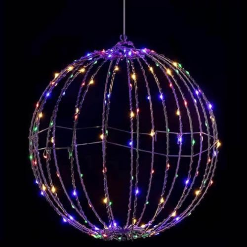 Indoor Outdoor Light up Spheres, LED Weihnachtsbeleuchtung Außen, LED Kugel Weihnachten, 30cm Hängende Kugel Lichter, Wasserdichte Weihnachtsdeko Lichterkette für Garten Party Innen Außen (Color)