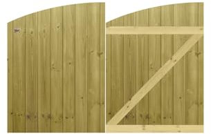 Premier Garden Supplies Made to Measure Tongue & Groove Semi-Braced Arch Top Driveway Gates for Measurements Height 3ft - 4ft (90-120cm) x Width: <6ft (183cm)