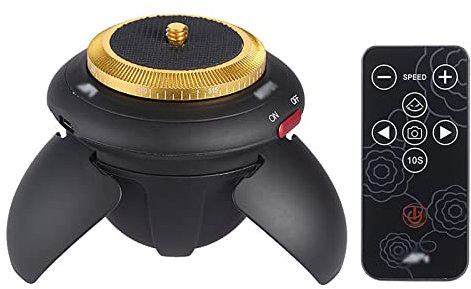 NGARY Testa del Treppiede Leggera Professionale, Testa Panoramica Rotante Motorizzata Automatica da 72 Mm con Foro per Vite Universale da 1/4, Riprese Panoramiche Rotanti Multi-Angolo a 360°