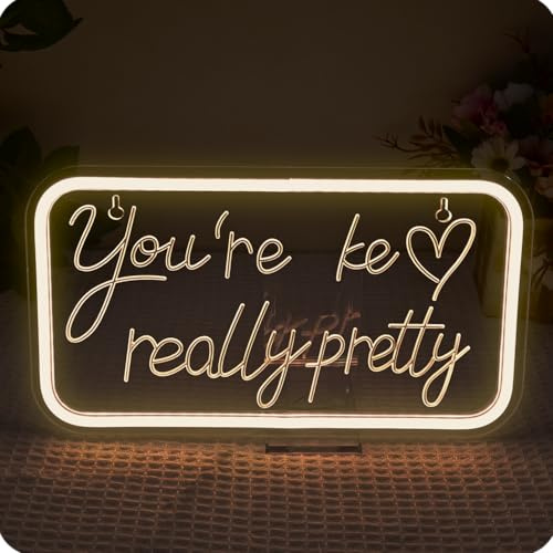 Wanxing You're really pretty neonskylt, LED-skylt som används för väggdekoration, neonskylt vackra rumsdekorationer, neonskyltar för tonårsflickor, för sovrum, salonger, bröllopsfester