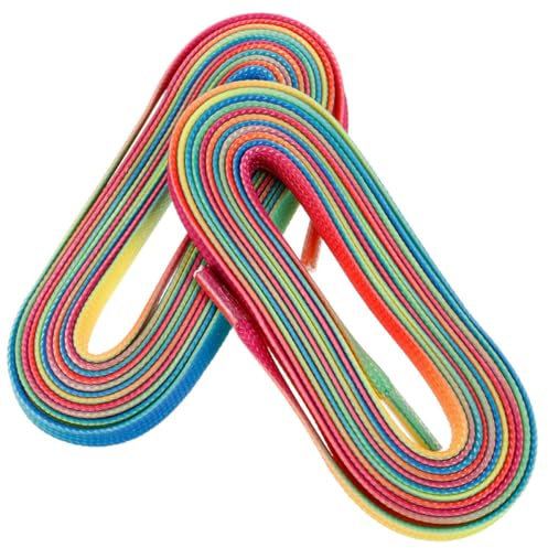 UPKOCH 2 Stück Skate-Schnürsenkel Eishockey ausrüstung Eishockey schnürsenkel Polyester Schnürsenkel Skate Zubehör Schuhe Regenbogenschneide Skate Schnürsenkel Schuhspitze Wachs