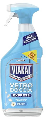 Viakal Vetro Doccia Express Spray, 800ml, Pulito Brillante Con Una Sola Passata, Senza Risciacquo