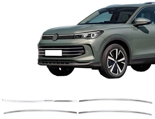 INLY - Listelli per griglia del radiatore, 6 pezzi, cromati, in acciaio inox, compatibili con Tiguan (dal 2024)