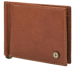 DRAKENSBERG Geldbörse Herren Leder 'Lorenzo' - Portemonnaie mit Geldklammer, 2fach gefaltete Brieftasche, nachhaltig, hochwertig, Kastanien-Braun, DR00512
