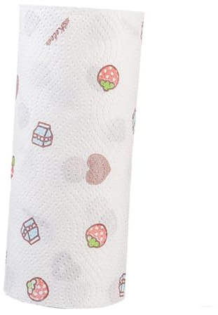 FOYTOKI Einweg Papiertücher Küchenrollenpapier Stoff für Täglichen Gebrauch zu Hause Ölabsorbierende 2 Rollen Super Saugfähig und Recycelbar Zufälliger Stil