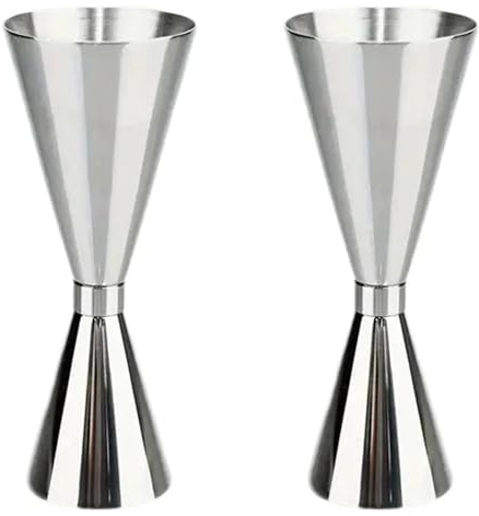 Jigger de acero inoxidable de 1 oz/2 oz for cócteles, vaso medidor doble for bebidas alcohólicas, ideal for el hogar Medidor de Cóctel(Black 2pc)