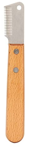 Greensen Couteau à Dépouiller pour Chien, Outil de Toilettage pour Animaux Enlèvement de Poils pour Chiens Chats Chevaux à Usage Professionnel avec Manche en Bois