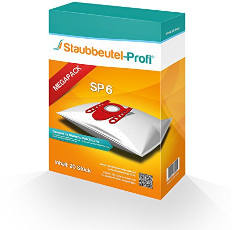 20 Staubsaugerbeutel geeignet für Siemens VSZ31455, VSZ 31455,(mit Kunstoffkopf SP 6) von Staubeutel-Profi® ,MADE IN GERMANY kompatibel mit Swirl S62 / S67 / S68 / S73 / Y94