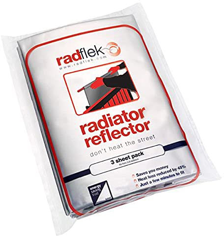 Radflek - Heizkörper Reflektoren Mit Radstik (3 Seiten, 2 Selbstklebende Streifen, für 3-6 Heizkörper)