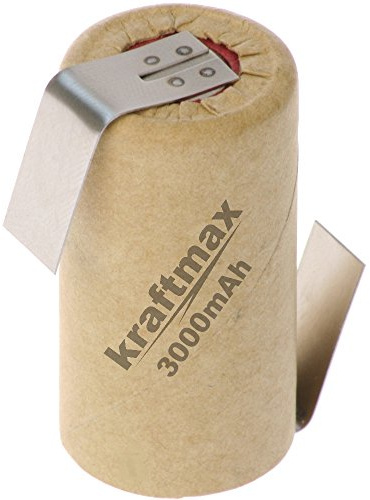 20x Kraftmax SUB-C Akku Zelle - 3000mAh / 1,2V / NIMH - Hochleistungs- Markenzelle mit Lötfahne Z-Form in Industriequalität