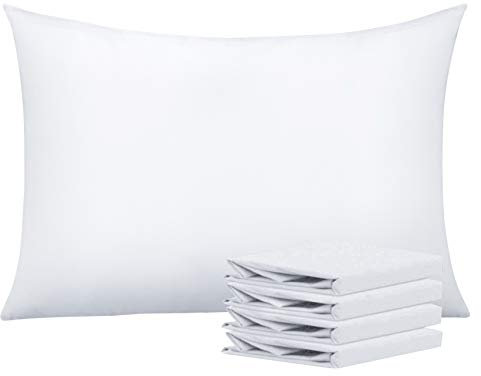NTBAY 4 Pack 100% Brushed Microfiber Plain Pillowcases, 1800 Super Soft and Cozy, Wrinkle, Fade, Stain Resistant with Envelope Closure Bed Pillow Cases, 50x75 cm, White