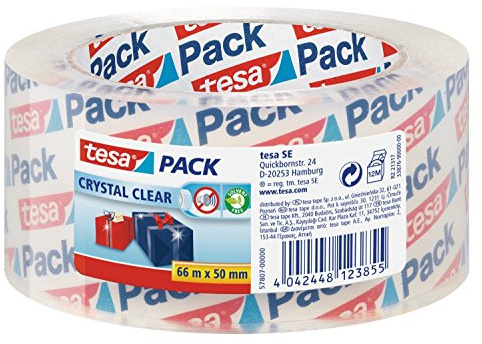 tesa 24er Pack Packband Crystal Clear, kristall-klar, 66m x 50mm