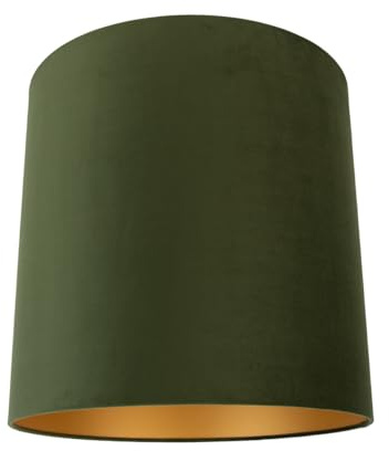 Qazqa classic-antique Lampenschirm - Cilinder Velours - Grün, supports-e27, diameter 40 centimeter