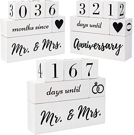 Hochzeits-Countdown-Kalenderblock, Verlobungsgeschenke für Paare und Sie und Ihn, zukünftige Braut, inklusive wendbarem Textblock für Hochzeit, Jubiläumsfeier, Geschenk für Verlobte
