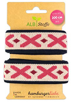 Albstoffe Stripe Me Icon Weekender Band Blue Navy-White Azalea-Prugna