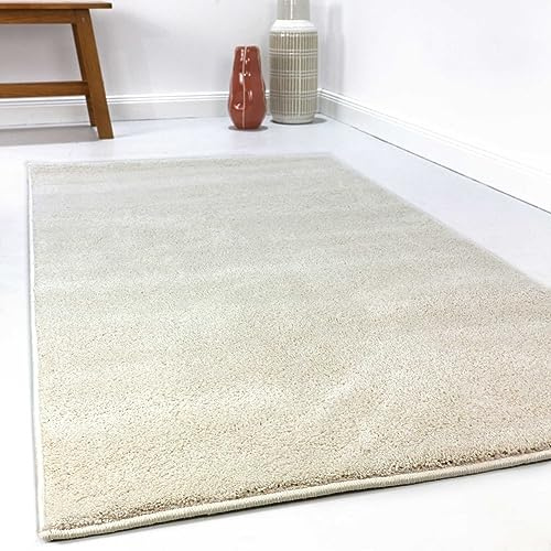 Wecon Home Campus getufteter Kurzflorteppich, 160 x 230 cm, beige | moderner Kurzflor Teppich, Läufer für Wohnzimmer, Flur, Schlafzimmer
