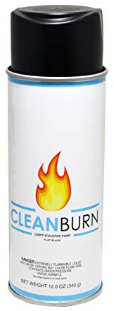 CleanBurn High Heat Stove Paint - Ideal for Stoves, High Temp Black Spray Paint with Flat Finish