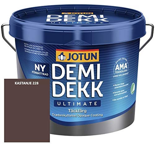 JOTUN DEMIDEKK ULTIMATE Täckfärg Holz-Farbe | Wetterschutz-Farbe | Holzschutz-Farbe | Absolute Premium-Qualität |10 Liter KASTANJE 228