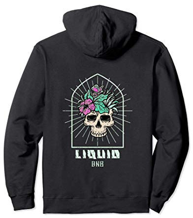 Liquid Drum n Bass Jungle Music EDM Drum And Bass Skull DnB Pullover Hoodie