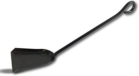 Pelle à cendres grand modèle en fer forgé noir | Lot de 3 | Accessoire pour entretien poêle barbecue chaudière cheminée feu | Braises cendres charbon de bois | Esthétique solide | Kibros 4sc0050PEx3