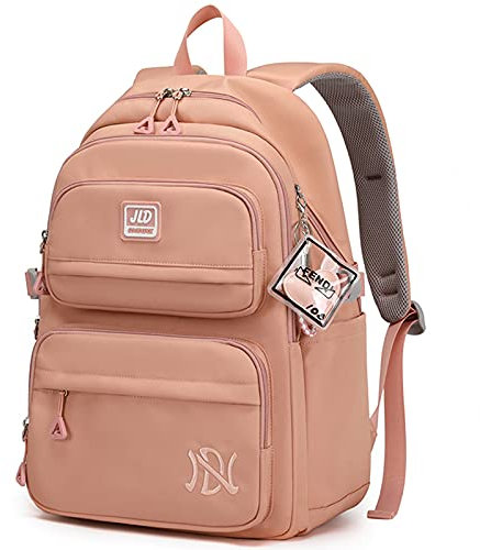 JANSBEN Zaino Scuola elementare Media Impermeabile Zaini Bambini Bambina Ragazzo adolescente Multi-tasca 30L (Rosa)