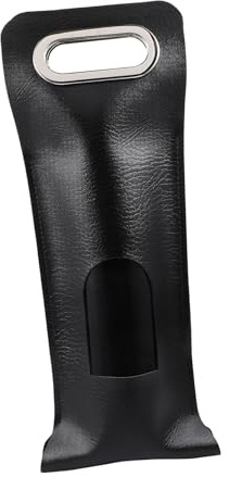 YARNOW Flaschentaschen Leder Einzel Flaschenträger Weinflasche Geschenk Tasche Bierträger Bottle Bag Weintasche Weintragetasche Weinverpackung für Hochzeit Geburtstag Abendessen Party Schwarz