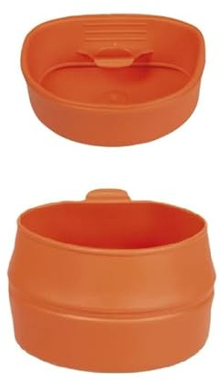 Lot de 2 tasses pliantes en plastique – 200 ml de camping pliables (orange)