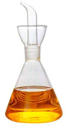 Gatuida Olivenölspender Flasche: Ölflasche Glas Olivenöl Spender Flasche Ölkanne Glas Speiseöl Essig Messspender mit Ausgießer für Küche und Grill 125ml