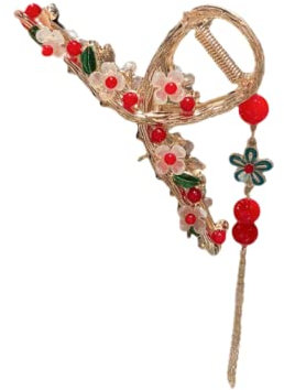 Haarklammern Haarspange 1 Lange Quaste Gesicht Griff Clip Auf Dem Hinterkopf Der Frau Große Haifischplatte Haarteil Elegant Han Kleid Haarschmuck Golden