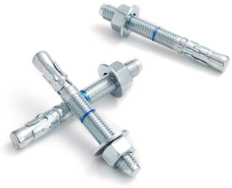 HROMIGRY 1/2 x 4-1/4 Concrete Anchors (25 Pack) 1/2 inch Wedge Anchors Bolts Zinc Plated