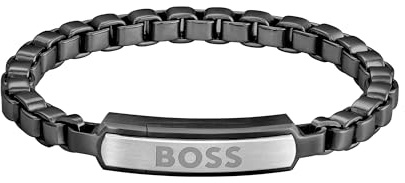 BOSS Jewelry Men's DEVON Collection Chain Bracelet in Two-Tone Stainless Steel, with Yellow Gold or Black Plating