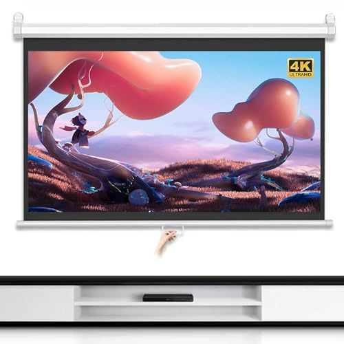 Xnyaizy Pantalla Proyector 4K HD 3D, Pantalla de proyeccion Enrollable 60 Pulgadas Portatil de Cine en Casa Interior y Exterior Cine en Casa Patio Pantalla, Formato 16:9, 4:3 (Size : 60 (4:3))