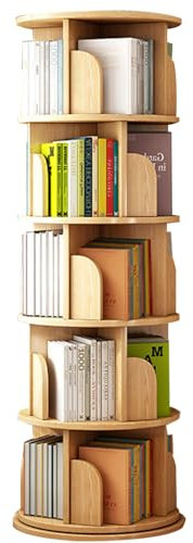 Einfaches, raumhohes Bücherregal Mehrstöckiges Studienregal Drehbares Regal Wohnzimmerregal Kinderregal Regal für die Organisation von Büchern Wohnregal Mehrzweckregal (Color : Wood Colour, S : 157*