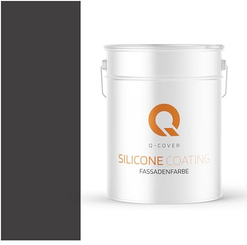 Q-COVER Fassadenfarbe 10 L Schwarz Silikonharz Fassadenfarbe Außen Wandfarbe Wetterfest