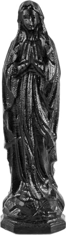 Nupuyai 9 cm Jungfrau Maria Figur Obsidian Handschmeichler Heilstein Deko | Heilige Mutter Maria Statue, Kleine Maria Steinfigur Altar Tischdeko, Reiki Heilstein, Katholische Religiöse Geschenk
