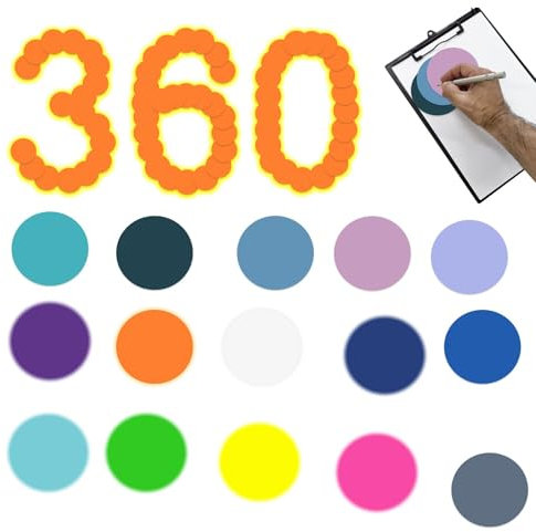 Kleine Haftnotizen | 360 Stück selbstklebende Notizzettel, runde Blöcke, selbstklebende, helle, bunte Blöcke | Starke, transparente, leuchtende, selbstklebende Blöcke, rundes Memo-Etikett für Schulbür