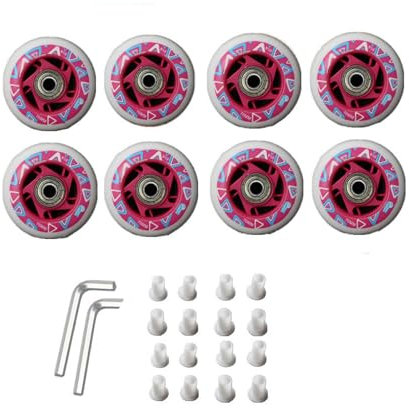 Generisch Indoor/Outdoor Rollschuh Räder 85A 64 mm 68 mm 70 mm Inlineskate Rollen mit Lagern Inline Ersatzrollen für eine sanfte und schnelle Fahrt für Teenager (pink 70 mm)