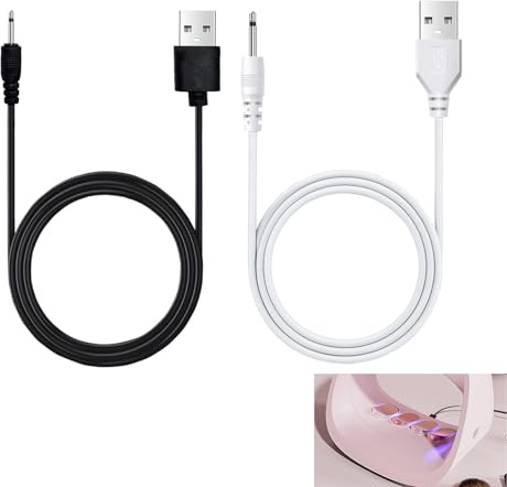 Bloomique 2 cavi di ricarica da jack CC a USB da 2,5 mm, cavo di ricarica rapida DC per ricarica rapida da USB a CC, cavo di alimentazione di ricambio per massaggiatori wireless, compatibilità con