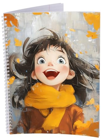 druck.de Collegeblock A4-5 Stück - 80 Blatt - Kariert - Anime Mädchen - 80g | Collegeblock DIN A4, 5 Stück, 80 Blatt, kariert, 80 g/m² Papier